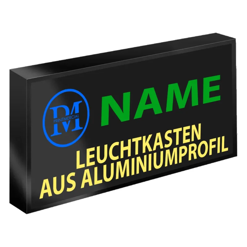 LED-Leuchtkasten aus Aluminiumprofil Schwarz