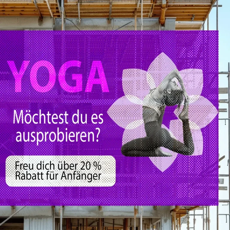 Mesh Banner Yoga Studio Werbung
