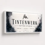 Einseitiger Dibond-Leuchtkasten Weiß für Tattoo-Studio