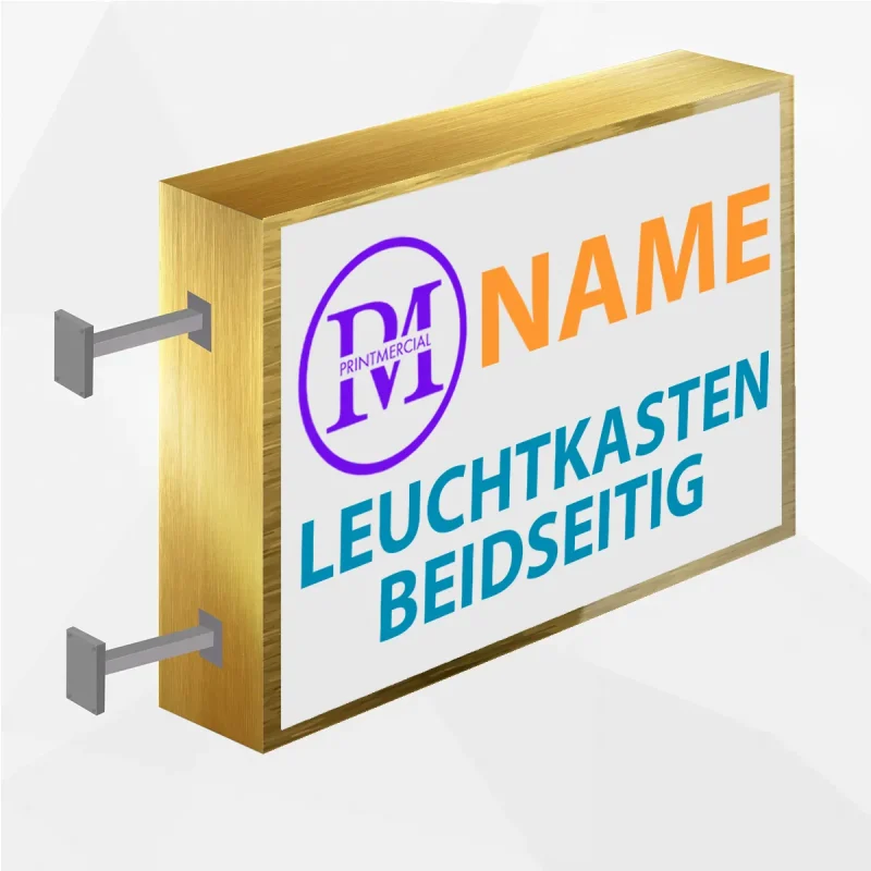 Leuchtkasten beidseitig gebuerstetes Gold