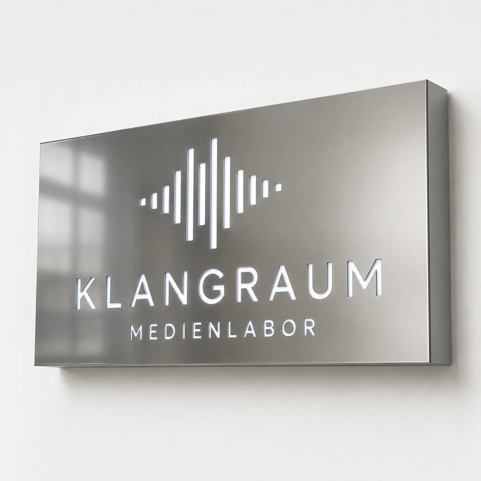 Dibond-Leuchtkasten Silber Spiegel gefräst für Audio-Studio GefrA ster Diboend-Leuechtkaesten aE 120x50cm - Mehrfaerbig - zusaetzliche Ansicht 1