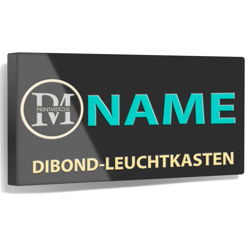 Gefraster Dibond-Leuchtkasten Anthrazit