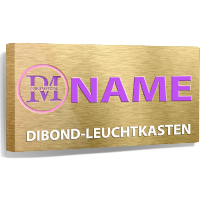 Gefraster Dibond-Leuchtkasten Gold Lila Weib