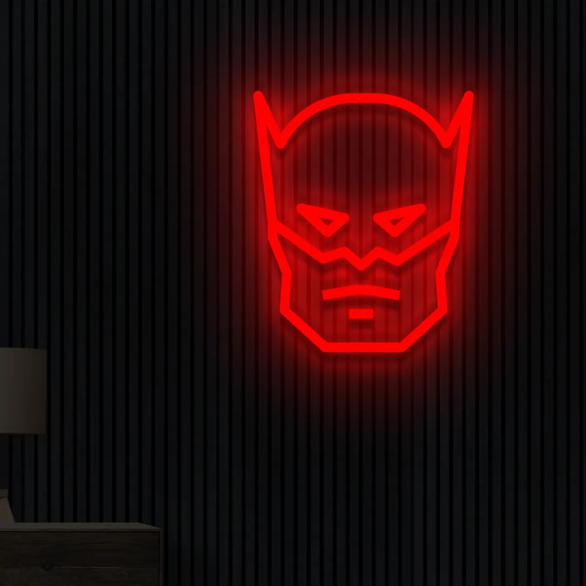 Neon-Batman-3-Red Neoen Baetmaen Gesicht - fuer Foetoebereiche - zusaetzliche Ansicht 1