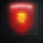 Neon Porsche Logo