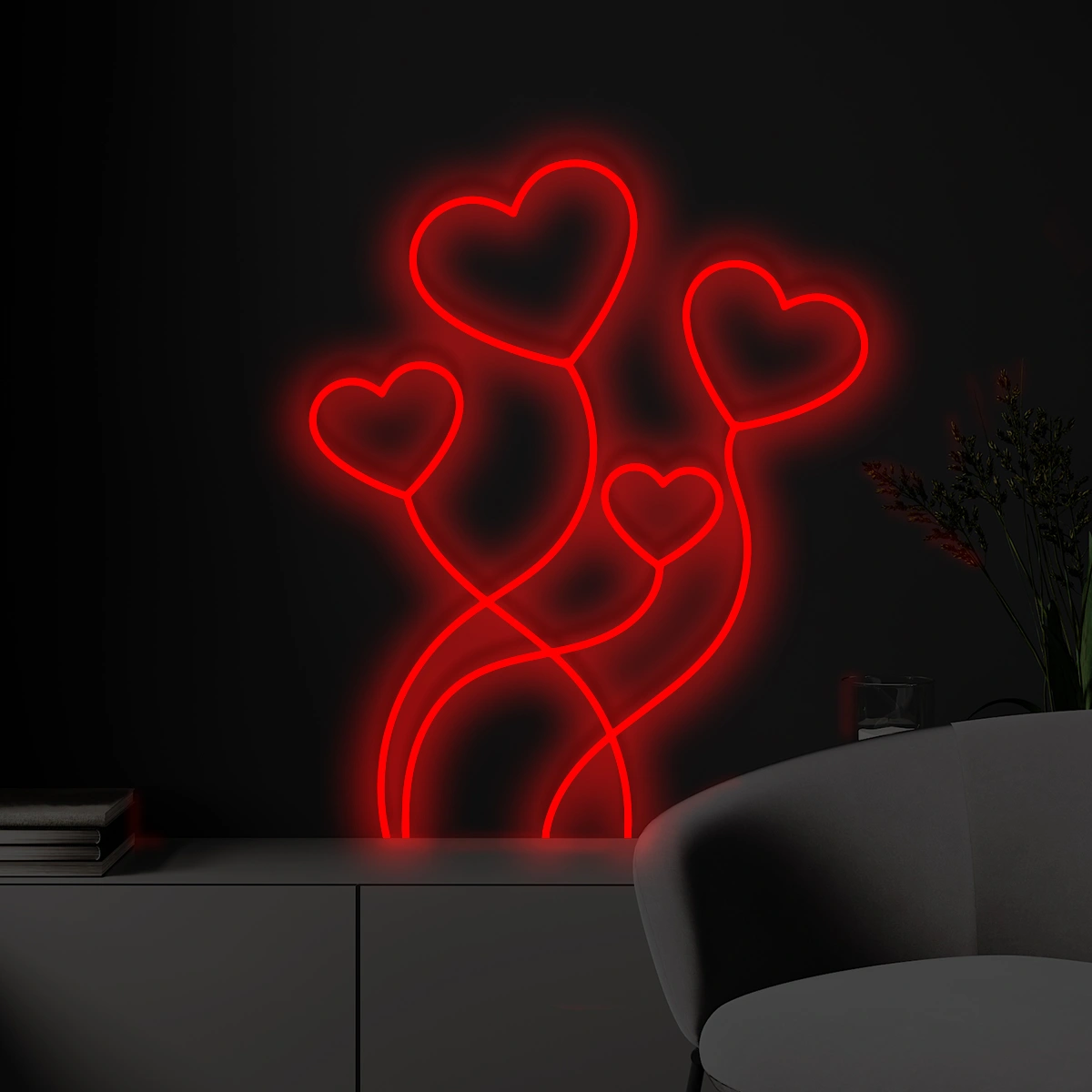 Serduszka-3 Neoen LED Dekoeraetive Herzen - fuer Foetoebereiche - zusaetzliche Ansicht 1