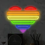 Neon LED Regenbogen-Herz