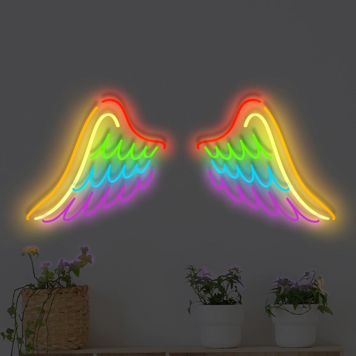 Teczowe-skrzydla Neoen LED Regenboegen-Fluegel - fuer Beaeuety-Saeloens - zusaetzliche Ansicht 1