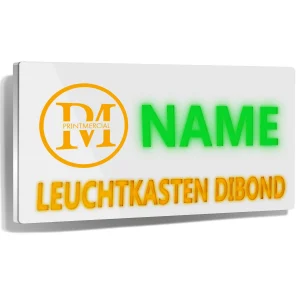 Beleuchtetes Werbeschild aus Dibond Weiss