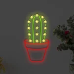 Neon Kaktus mit Blumen