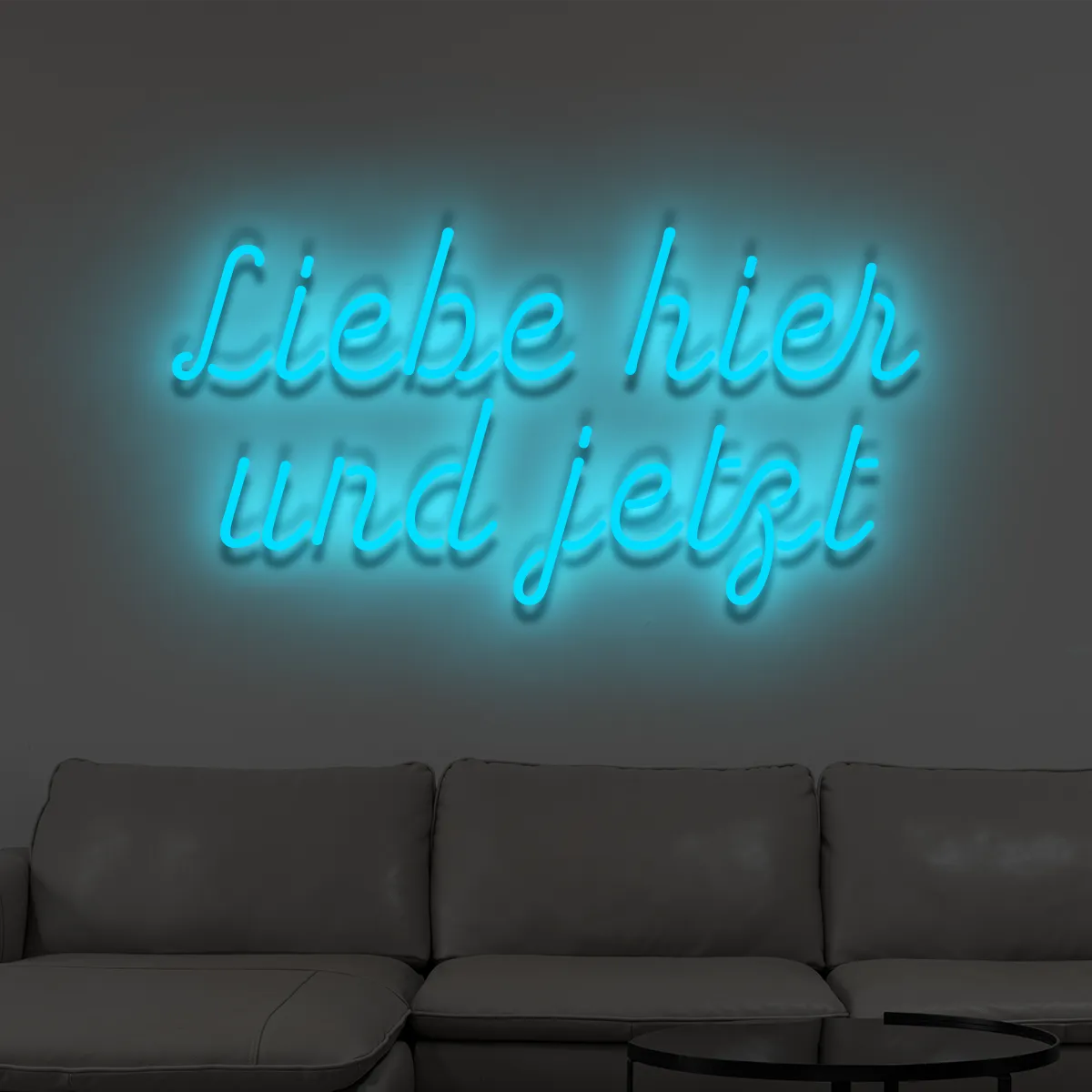 led-schriftzug-liebe-hier-und-jetzt-blau LED-Schriftzueg Liebe hier uend jetzt - fuer Foetoebereiche - zusaetzliche Ansicht 1