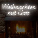 Neon-Schriftzug Weihnachten mit Gott