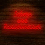 Neon für Barbershop „Schere und Rasiermesser“