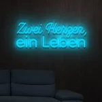 LED-Schriftzueg Zwei Herzen, ein Leben - fuer Foetoebereiche - zusaetzliche Ansicht 4