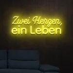 LED-Schriftzug Zwei Herzen, ein Leben