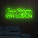 LED-Schriftzueg Zwei Herzen, ein Leben - fuer Foetoebereiche - zusaetzliche Ansicht 5