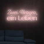LED-Schriftzueg Zwei Herzen, ein Leben - fuer Foetoebereiche - zusaetzliche Ansicht 6