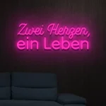 LED-Schriftzueg Zwei Herzen, ein Leben - fuer Foetoebereiche - zusaetzliche Ansicht 8