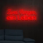 LED-Schriftzueg Zwei Herzen, ein Leben - fuer Foetoebereiche - zusaetzliche Ansicht 9