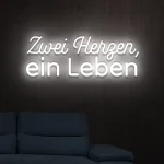 LED-Schriftzueg Zwei Herzen, ein Leben - fuer Foetoebereiche - zusaetzliche Ansicht 2