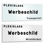 Werbeschilder aus Plexiglas Transparent Milchig Weiss