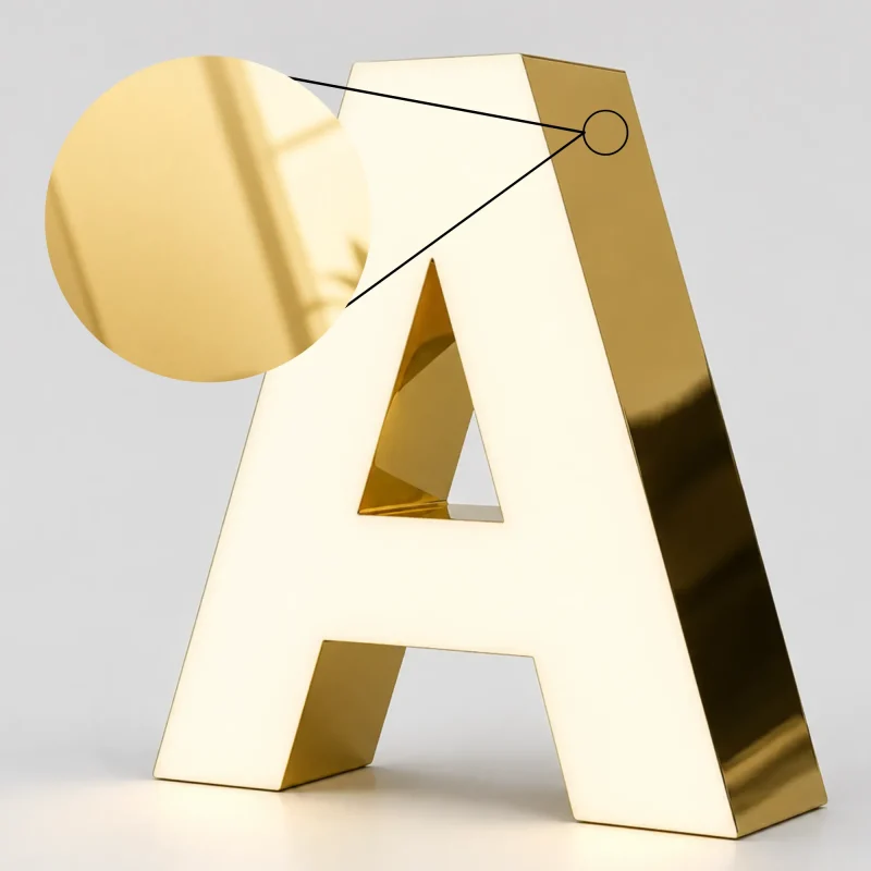 Gold spiegelnd