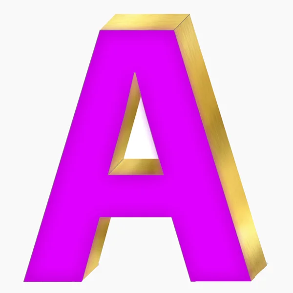 Leuchtbuchstaben – 3D Leuchtbuchstabe in Pink und Gold