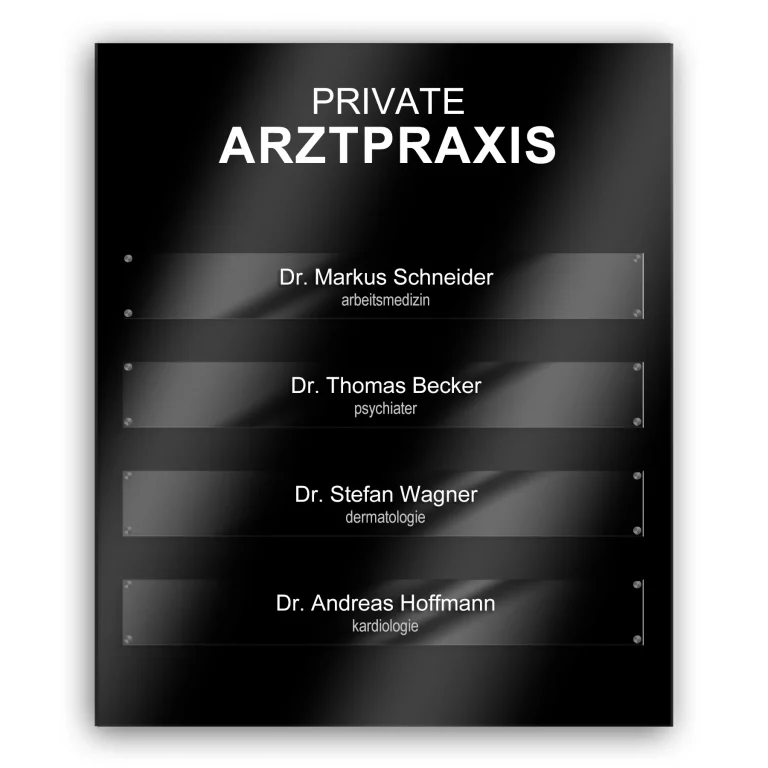 Sammel-Informationstafel aus Dibond Schwarz