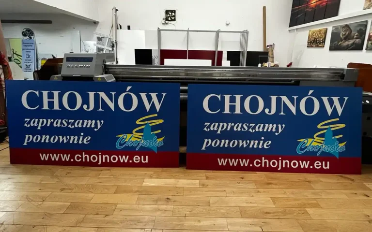 Dibond Werbetafel fuer Stadt Chojnow