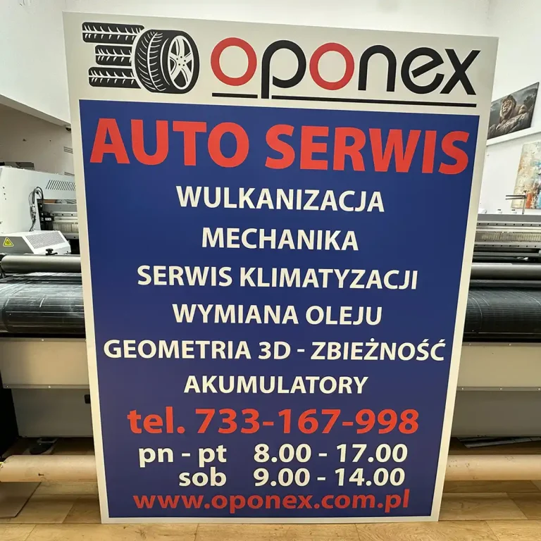 Dibond Werbeschild für Opponex Auto Serwis