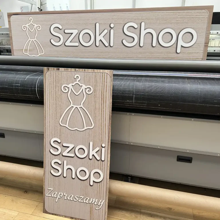 Dibond Werbeschild fuer Szoki Shop
