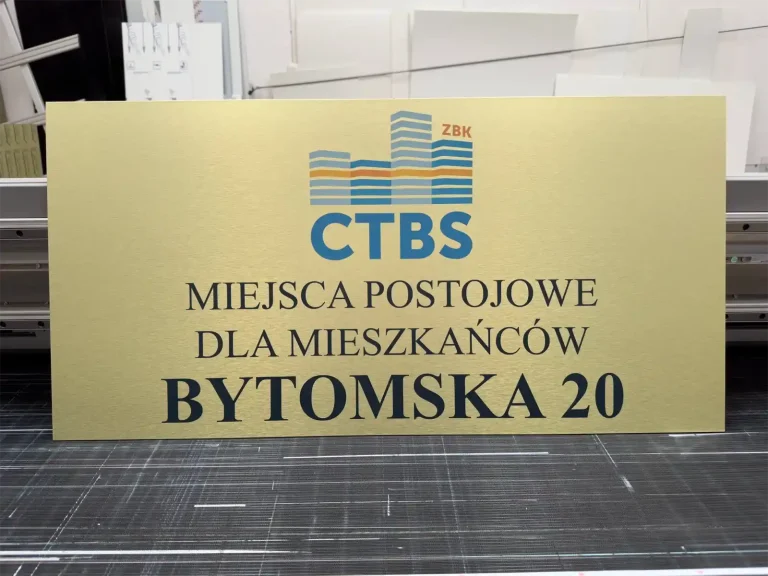 Dibond Parkplatzschild für Bewohner Bytomska 20