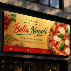 Gold gebürstetes Dibond-Schild für Pizzeria