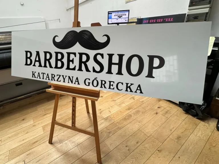 Acrylglas Schilder matt/milchig für Barbershop