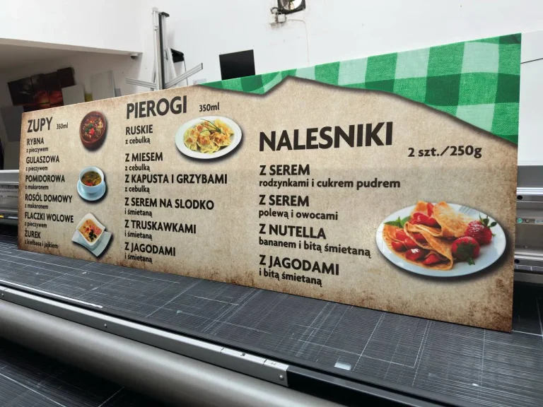 Acrylglas Schilder matt/milchig als Speisekarte für Bistro