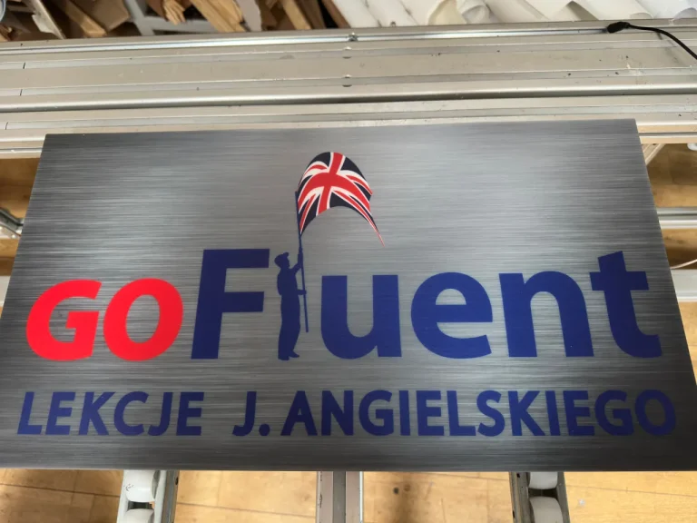 Acrylglas Schilder matt/milchig für Englischschule