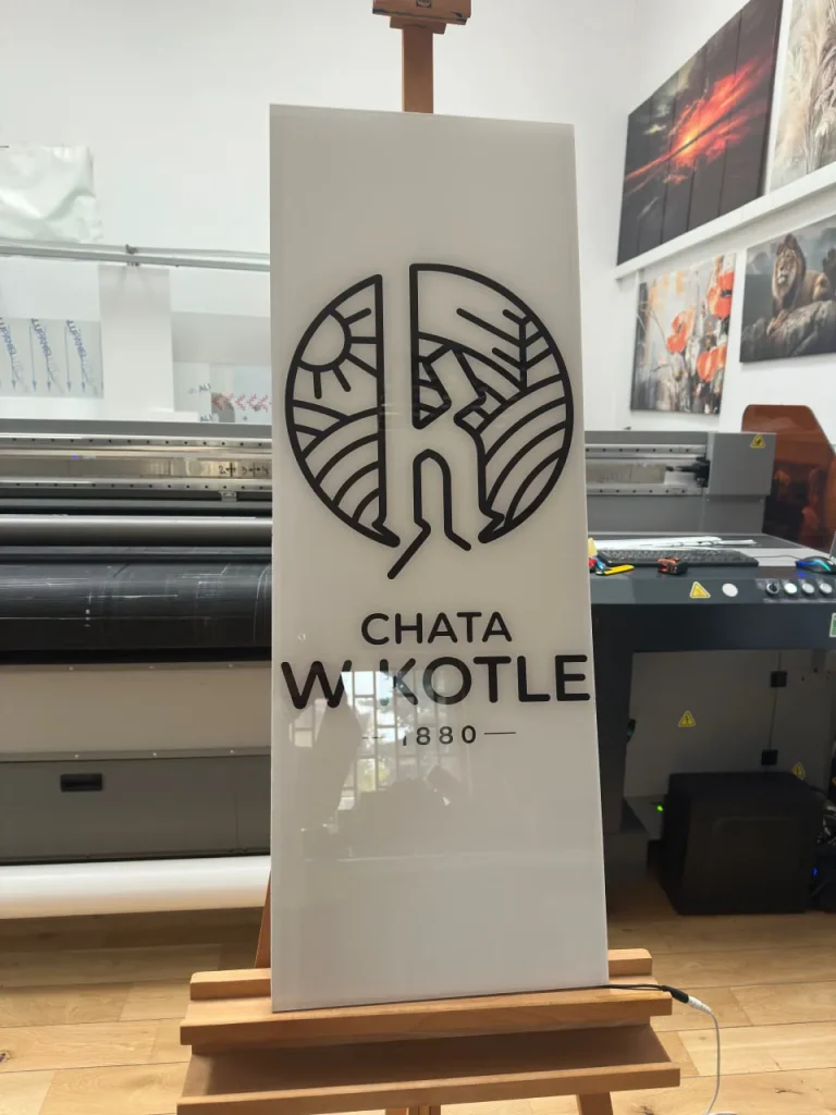 Acrylglas Schilder matt/milchig für Berghütte