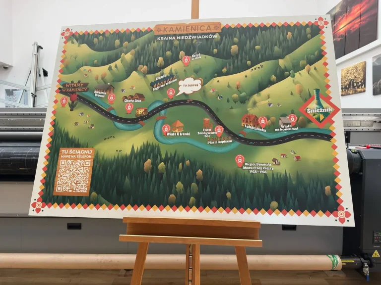 Acrylglas Schilder matt/milchig mit touristischer Karte
