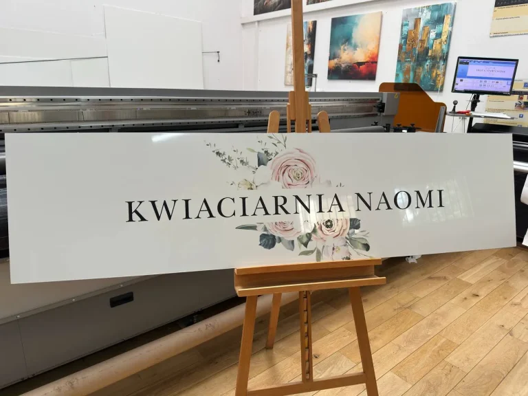 Acrylglas Schilder matt/milchig für Blumenladen