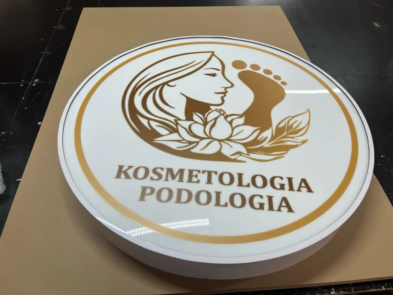 Runder LED-Leuchtkasten für Kosmetik und Podologie