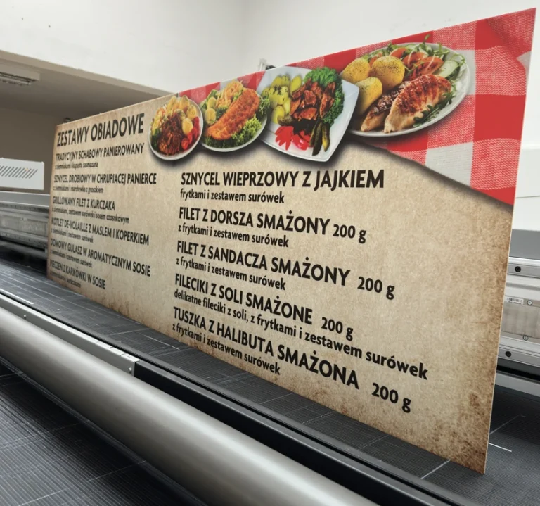 Individueller UV-Druck auf Plexi für Restaurant-Menü