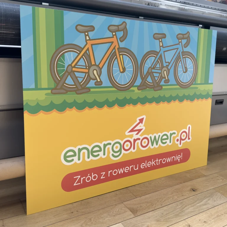 UV-Druck auf Dibond mit Fahrradmotiv für Energo rower