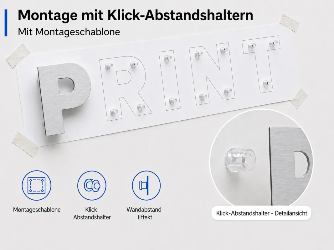 Klick-Abstandshalter + Montageschablone