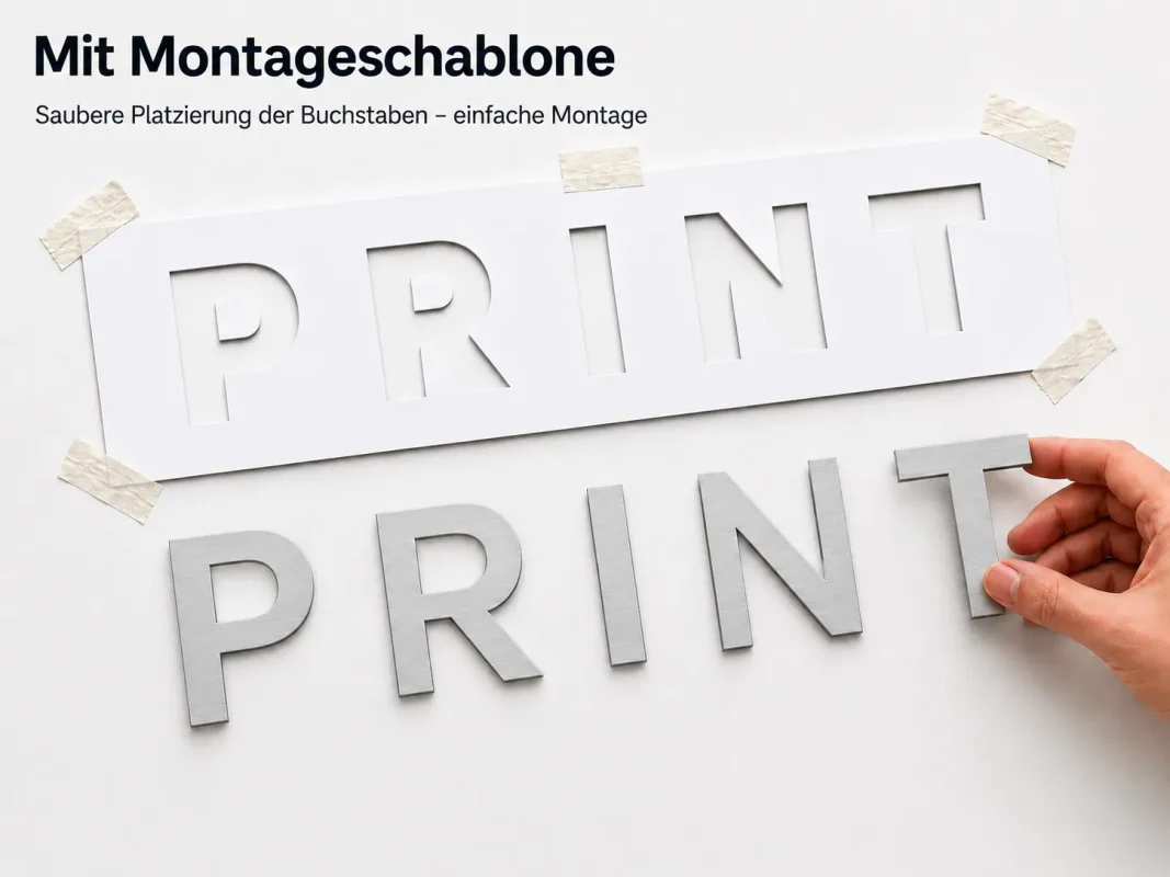 Mit Montageschablone