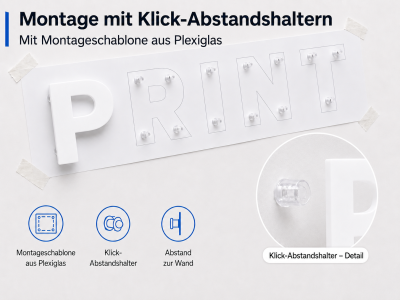 Klick-Abstandshalter + Montageschablone