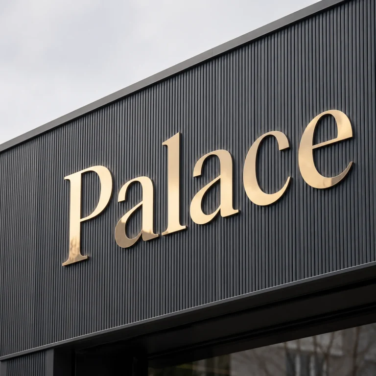 Flache Buchstaben aus Dibond Gold Spiegel für Geschäftsfassade
