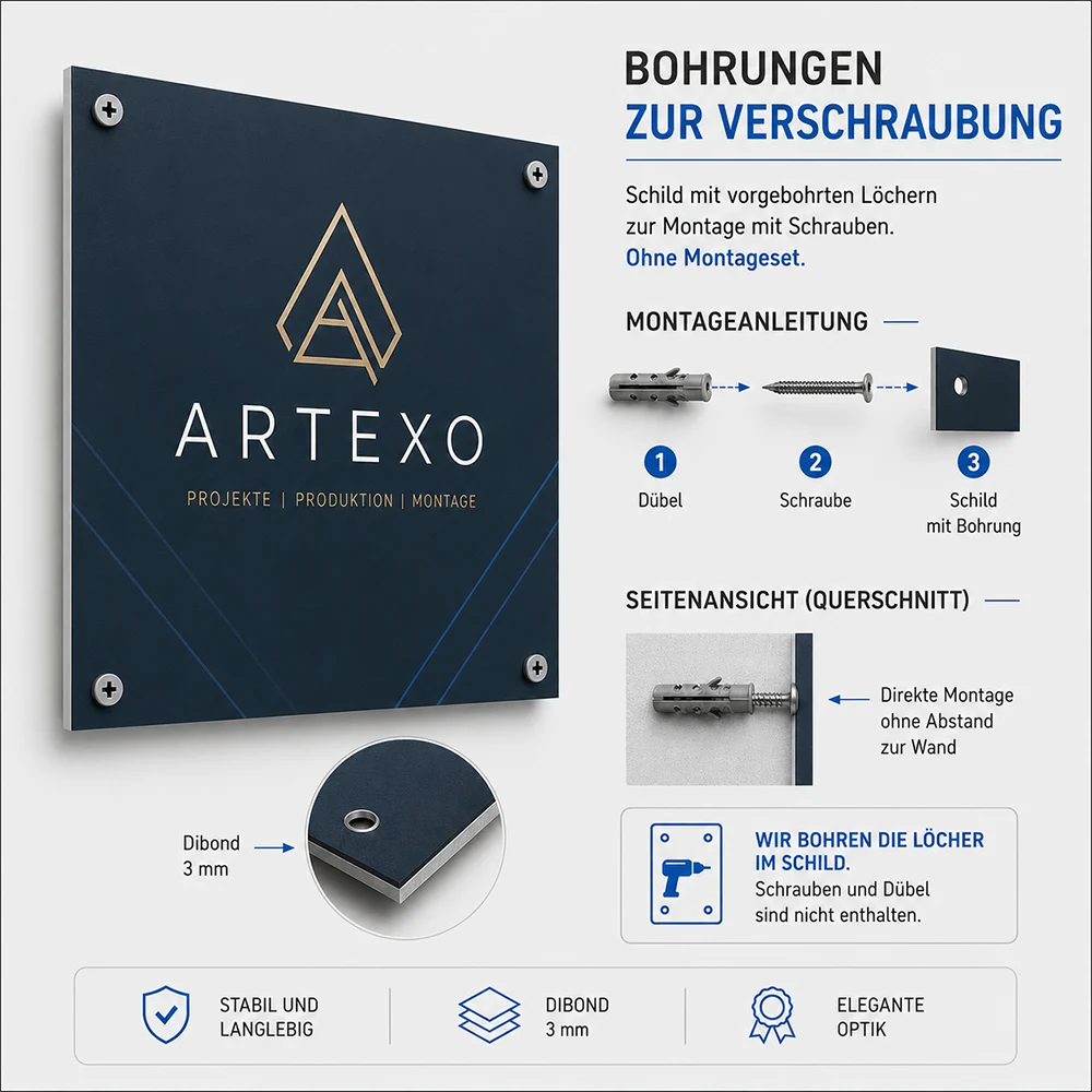 Bohrungen für Schrauben