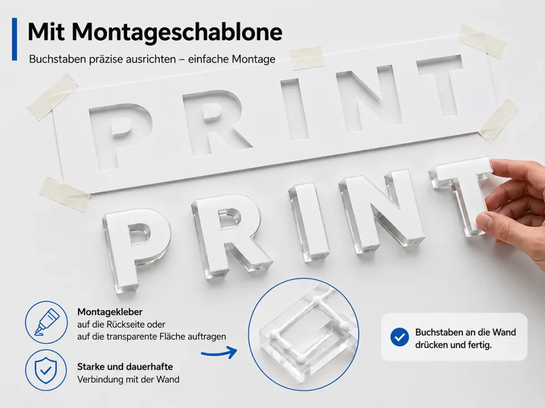 Mit Montageschablone
