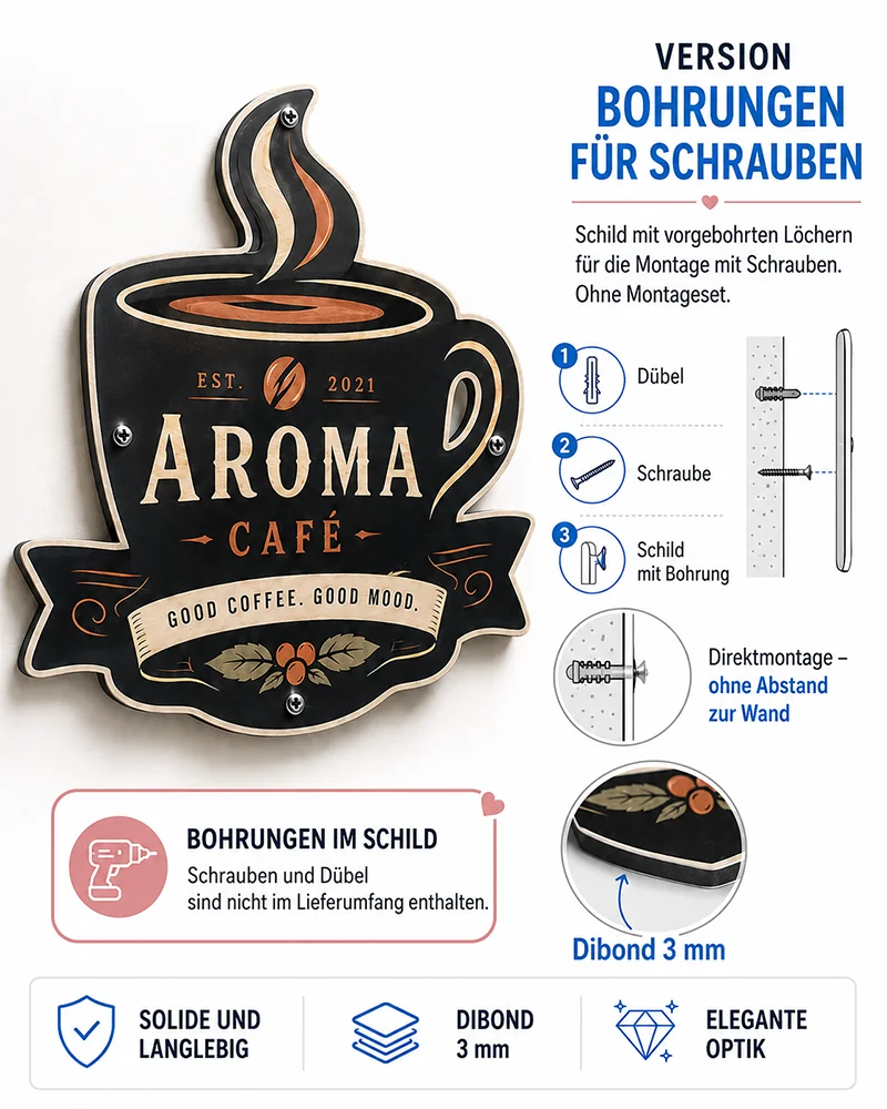 Bohrungen für Schrauben