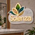 Beleuchtetes Logo-Schild für Spa, Beauty und ganzheitliche Gesundheitskonzepte